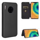 For Huawei Mate 30 Pro Carbon Fiber Texture Horizontal Flip TPU + PC + PU Leather Case with Card Slot(Black) - 1