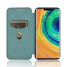 For Huawei Mate 30 Pro Carbon Fiber Texture Horizontal Flip TPU + PC + PU Leather Case with Card Slot(Green) - 3