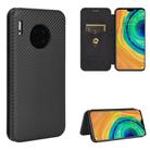 For Huawei Mate 30 Carbon Fiber Texture Horizontal Flip TPU + PC + PU Leather Case with Card Slot(Black) - 1