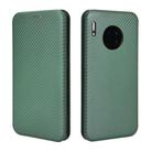 For Huawei Mate 30 Carbon Fiber Texture Horizontal Flip TPU + PC + PU Leather Case with Card Slot(Green) - 2