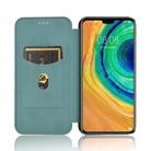 For Huawei Mate 30 Carbon Fiber Texture Horizontal Flip TPU + PC + PU Leather Case with Card Slot(Green) - 3
