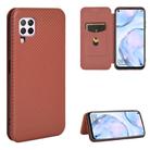 For Huawei nova 6 SE / nova 7i Carbon Fiber Texture Horizontal Flip TPU + PC + PU Leather Case with Card Slot(Brown) - 1