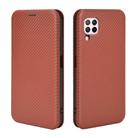 For Huawei nova 6 SE / nova 7i Carbon Fiber Texture Horizontal Flip TPU + PC + PU Leather Case with Card Slot(Brown) - 2