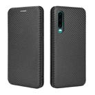 For Huawei P30 Carbon Fiber Texture Horizontal Flip TPU + PC + PU Leather Case with Card Slot(Black) - 2