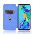 For Huawei P30 Carbon Fiber Texture Horizontal Flip TPU + PC + PU Leather Case with Card Slot(Blue) - 3