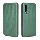 For Huawei P30 Carbon Fiber Texture Horizontal Flip TPU + PC + PU Leather Case with Card Slot(Green) - 2