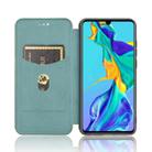 For Huawei P30 Carbon Fiber Texture Horizontal Flip TPU + PC + PU Leather Case with Card Slot(Green) - 3