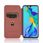 For Huawei P30 Carbon Fiber Texture Horizontal Flip TPU + PC + PU Leather Case with Card Slot(Brown) - 3