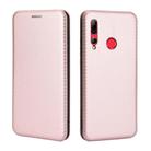 For Huawei Honor 10i / 20i Carbon Fiber Texture Horizontal Flip TPU + PC + PU Leather Case with Card Slot(Pink) - 2