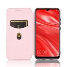 For Huawei Honor 10i / 20i Carbon Fiber Texture Horizontal Flip TPU + PC + PU Leather Case with Card Slot(Pink) - 3