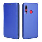 For Huawei Honor 10i / 20i Carbon Fiber Texture Horizontal Flip TPU + PC + PU Leather Case with Card Slot(Blue) - 2