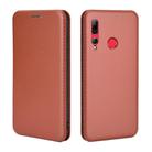 For Huawei Honor 10i / 20i Carbon Fiber Texture Horizontal Flip TPU + PC + PU Leather Case with Card Slot(Brown) - 2