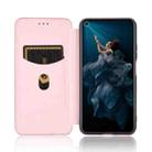 For Huawei Honor 20 / nova 5T Carbon Fiber Texture Horizontal Flip TPU + PC + PU Leather Case with Card Slot(Pink) - 3