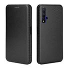 For Huawei Honor 20 / nova 5T Carbon Fiber Texture Horizontal Flip TPU + PC + PU Leather Case with Card Slot(Black) - 2