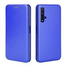 For Huawei Honor 20 / nova 5T Carbon Fiber Texture Horizontal Flip TPU + PC + PU Leather Case with Card Slot(Blue) - 2