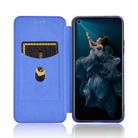 For Huawei Honor 20 / nova 5T Carbon Fiber Texture Horizontal Flip TPU + PC + PU Leather Case with Card Slot(Blue) - 3