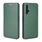 For Huawei Honor 20 / nova 5T Carbon Fiber Texture Horizontal Flip TPU + PC + PU Leather Case with Card Slot(Green) - 2