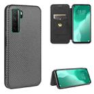 For Huawei nova 7 SE / P40 Lite 5G Carbon Fiber Texture Horizontal Flip TPU + PC + PU Leather Case with Card Slot(Black) - 1