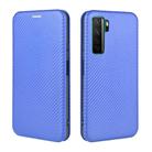 For Huawei nova 7 SE / P40 Lite 5G Carbon Fiber Texture Horizontal Flip TPU + PC + PU Leather Case with Card Slot(Blue) - 1
