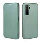 For Huawei nova 7 SE / P40 Lite 5G Carbon Fiber Texture Horizontal Flip TPU + PC + PU Leather Case with Card Slot(Green) - 2