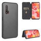 For Huawei nova 6 4G Carbon Fiber Texture Horizontal Flip TPU + PC + PU Leather Case with Card Slot(Black) - 1