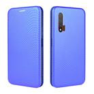 For Huawei nova 6 4G Carbon Fiber Texture Horizontal Flip TPU + PC + PU Leather Case with Card Slot(Blue) - 2