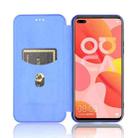 For Huawei nova 6 5G Carbon Fiber Texture Horizontal Flip TPU + PC + PU Leather Case with Card Slot(Blue) - 3