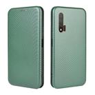For Huawei nova 6 5G Carbon Fiber Texture Horizontal Flip TPU + PC + PU Leather Case with Card Slot(Green) - 2
