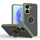 For Xiaomi Poco X7 Pro Q Shadow 1 Series TPU Hybrid PC Phone Case with Ring(Army Green) - 1