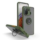 For Xiaomi 11 Pro Q Shadow 1 Series TPU + PC Phone Case with Ring(Army Green) - 1