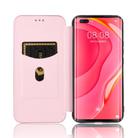 For Huawei nova 7 Pro 5G Carbon Fiber Texture Horizontal Flip TPU + PC + PU Leather Case with Card Slot(Pink) - 3