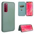 For Huawei nova 7 Pro 5G Carbon Fiber Texture Horizontal Flip TPU + PC + PU Leather Case with Card Slot(Green) - 1