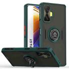 For Xiaomi Poco F4 GT   Q Shadow 1 Series TPU + PC Phone Case with Ring(Dark Green) - 1