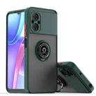 For Xiaomi Poco M4 5G Q Shadow 1 Series TPU + PC Phone Case with Ring(Dark Green) - 1