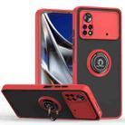 For Xiaomi Poco X4 Pro 5G Q Shadow 1 Series TPU + PC Phone Case with Ring(Red) - 1