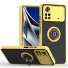 For Xiaomi Poco X4 Pro 5G Q Shadow 1 Series TPU + PC Phone Case with Ring(Yellow) - 1
