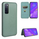 For Huawei nova 7 5G Carbon Fiber Texture Horizontal Flip TPU + PC + PU Leather Case with Card Slot(Green) - 1