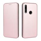 For Huawei P Smart Z / Y9 Prime (2019) Carbon Fiber Texture Horizontal Flip TPU + PC + PU Leather Case with Card Slot(Pink) - 2