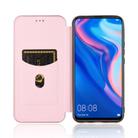 For Huawei P Smart Z / Y9 Prime (2019) Carbon Fiber Texture Horizontal Flip TPU + PC + PU Leather Case with Card Slot(Pink) - 3