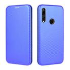 For Huawei P Smart Z / Y9 Prime (2019) Carbon Fiber Texture Horizontal Flip TPU + PC + PU Leather Case with Card Slot(Blue) - 2