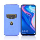 For Huawei P Smart Z / Y9 Prime (2019) Carbon Fiber Texture Horizontal Flip TPU + PC + PU Leather Case with Card Slot(Blue) - 3