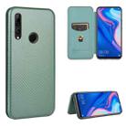 For Huawei P Smart Z / Y9 Prime (2019) Carbon Fiber Texture Horizontal Flip TPU + PC + PU Leather Case with Card Slot(Green) - 1