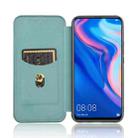 For Huawei P Smart Z / Y9 Prime (2019) Carbon Fiber Texture Horizontal Flip TPU + PC + PU Leather Case with Card Slot(Green) - 3