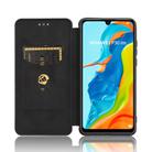 For Huawei P30 Lite / nova 4e Carbon Fiber Texture Horizontal Flip TPU + PC + PU Leather Case with Card Slot(Black) - 3