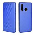 For Huawei P30 Lite / nova 4e Carbon Fiber Texture Horizontal Flip TPU + PC + PU Leather Case with Card Slot(Blue) - 2