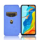 For Huawei P30 Lite / nova 4e Carbon Fiber Texture Horizontal Flip TPU + PC + PU Leather Case with Card Slot(Blue) - 3