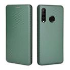 For Huawei P30 Lite / nova 4e Carbon Fiber Texture Horizontal Flip TPU + PC + PU Leather Case with Card Slot(Green) - 2