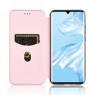 For Huawei P30 Pro Carbon Fiber Texture Horizontal Flip TPU + PC + PU Leather Case with Card Slot(Pink) - 2
