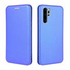 For Huawei P30 Pro Carbon Fiber Texture Horizontal Flip TPU + PC + PU Leather Case with Card Slot(Blue) - 2