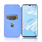 For Huawei P30 Pro Carbon Fiber Texture Horizontal Flip TPU + PC + PU Leather Case with Card Slot(Blue) - 3